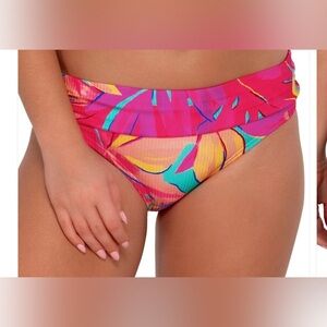 Sunsets Printed Oasis Bikini Sandbar Ribbed Bottom size L